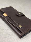 Genuine Leather fo OnePlus 15 12 12R Case Wallet Handmade Wireless Luxury oiled Ar