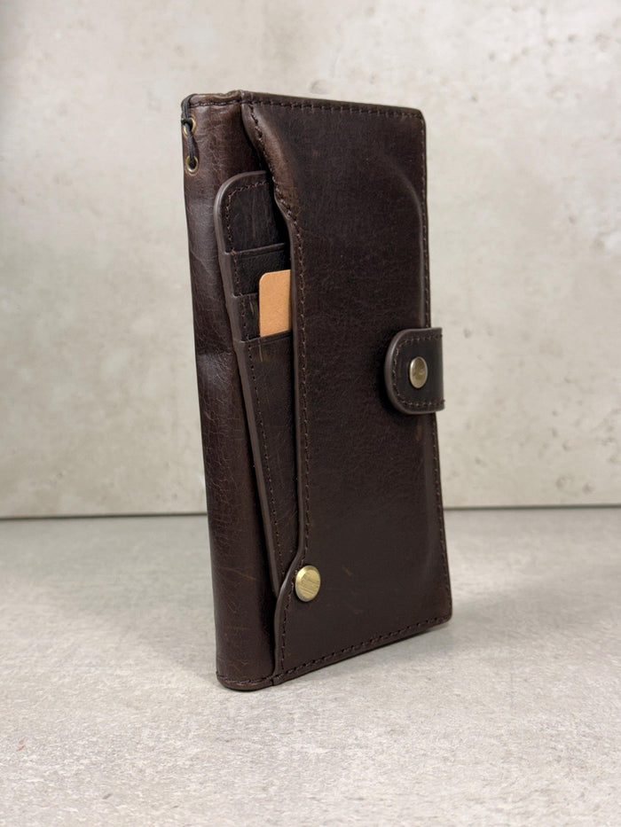 Genuine Leather fo OnePlus 15 12 12R Case Wallet Handmade Wireless Luxury oiled Ar