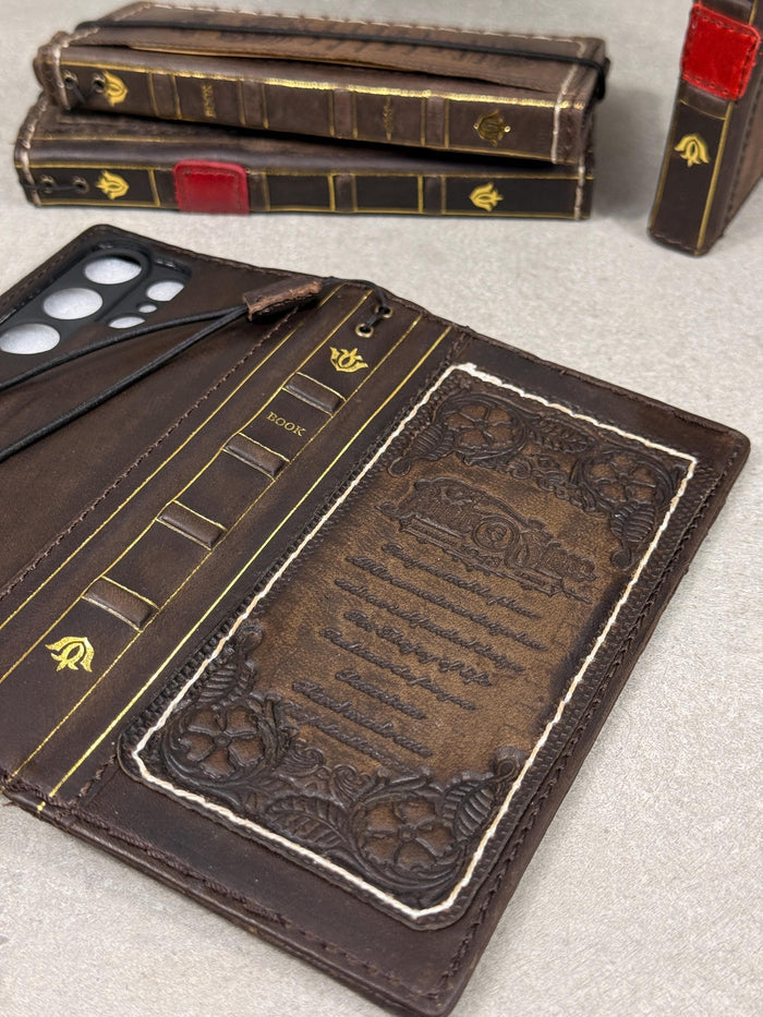 Genuine Leather fo OnePlus 15 12 12R Case Wallet Handmade Wireless Luxury oiled Ar
