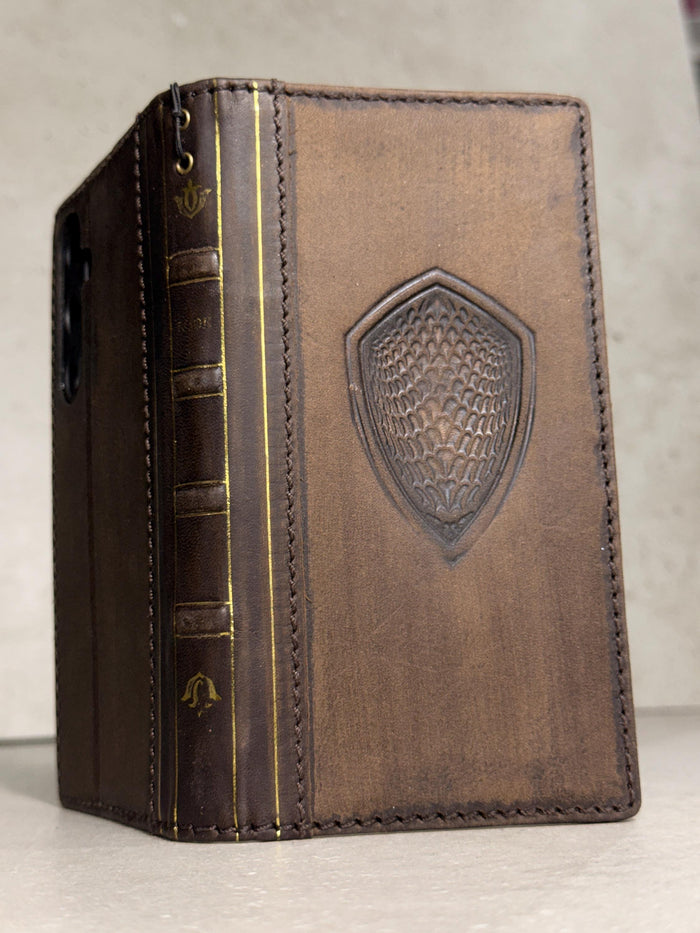 Genuine Leather fo OnePlus 15 12 12R Case Wallet Handmade Wireless Luxury oiled Ar