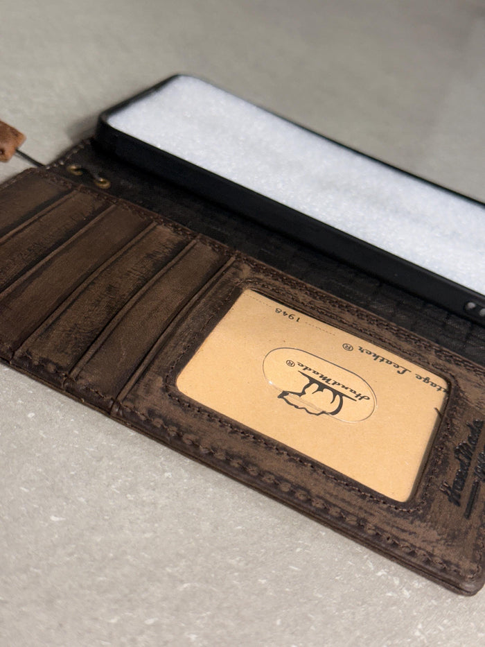 Genuine Leather fo OnePlus 15 12 12R Case Wallet Handmade Wireless Luxury oiled Ar