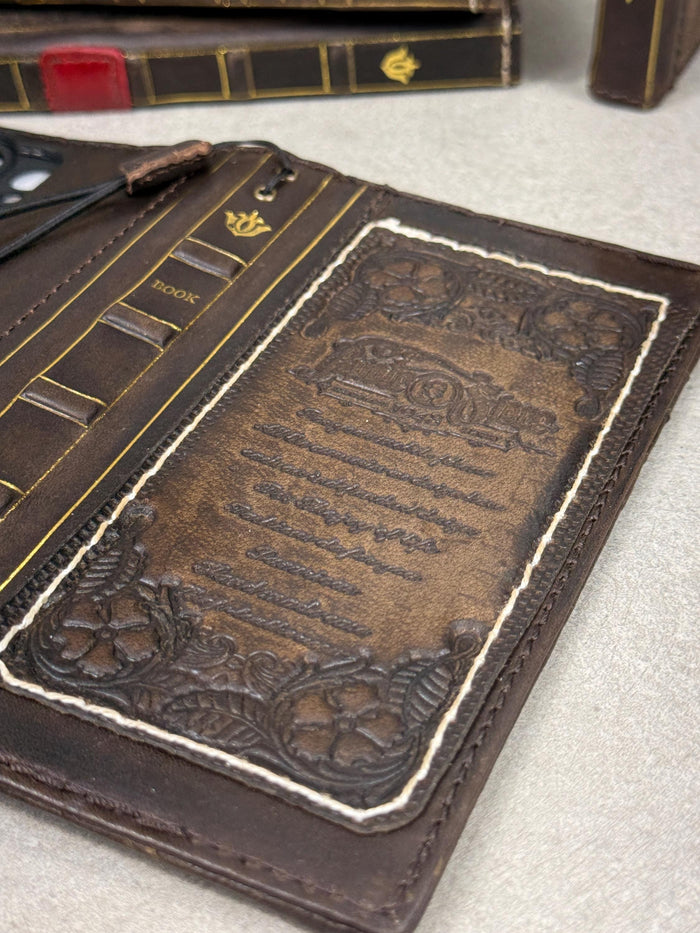 Genuine Leather fo OnePlus 15 12 12R Case Wallet Handmade Wireless Luxury oiled Ar