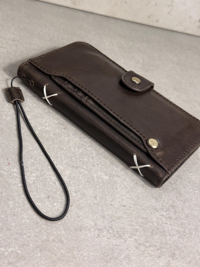 Genuine Leather fo OnePlus 15 12 12R Case Wallet Handmade Wireless Luxury oiled Ar