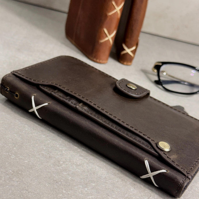 Genuine Leather fo OnePlus Open Case Wallet Handmade Wireless Luxury oiled Ar