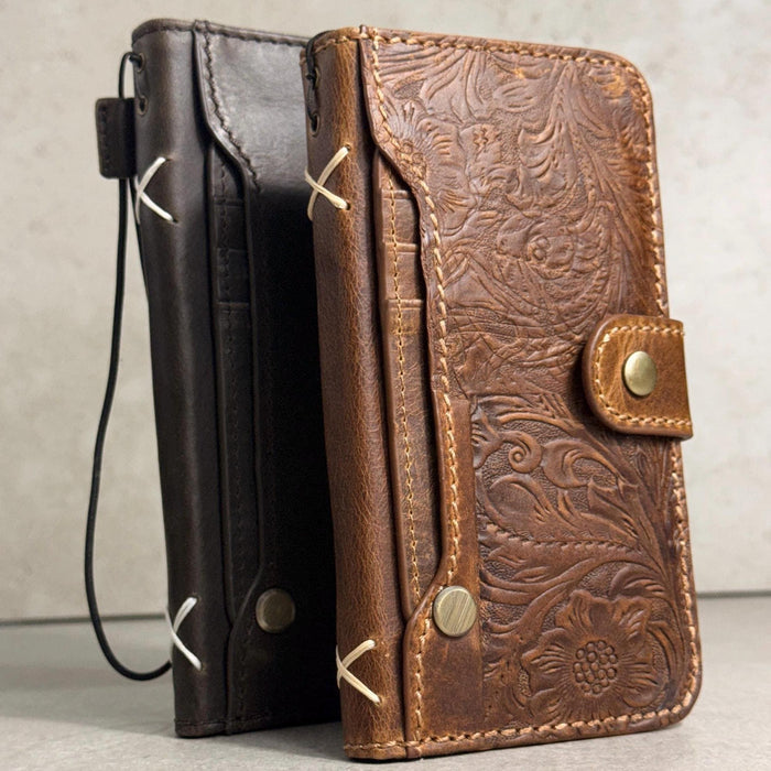 Genuine Leather fo OnePlus Open Case Wallet Handmade Wireless Luxury oiled Ar