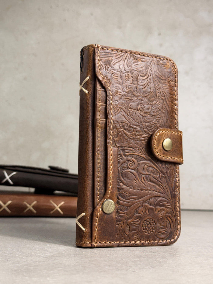 Genuine Leather fo OnePlus Open Case Wallet Handmade Wireless Luxury oiled Ar