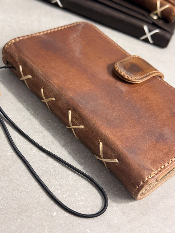 Genuine Leather fo OnePlus Open Case Wallet Handmade Wireless Luxury oiled Ar