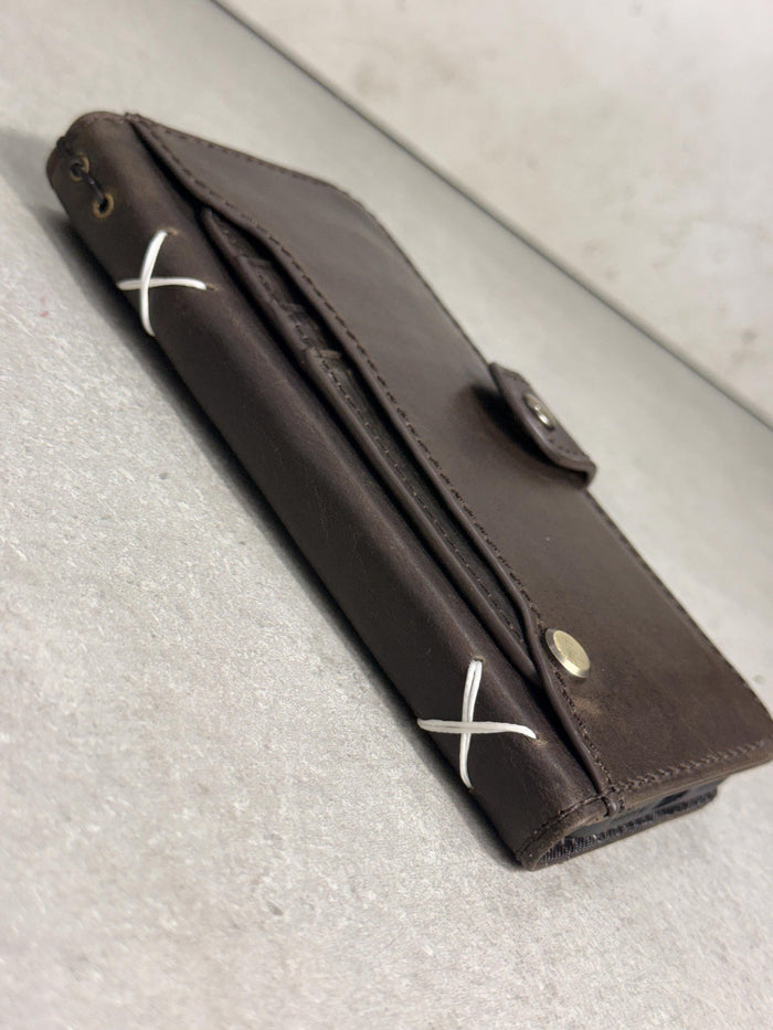 Genuine Leather fo OnePlus Open Case Wallet Handmade Wireless Luxury oiled Ar
