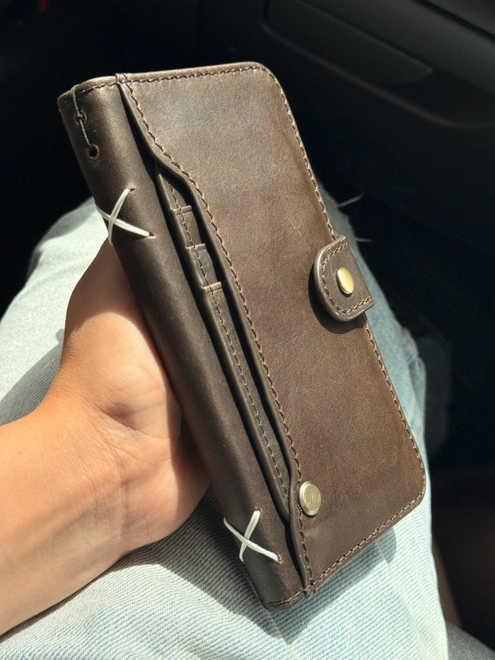 Genuine Leather fo OnePlus Open Case Wallet Handmade Wireless Luxury oiled Ar