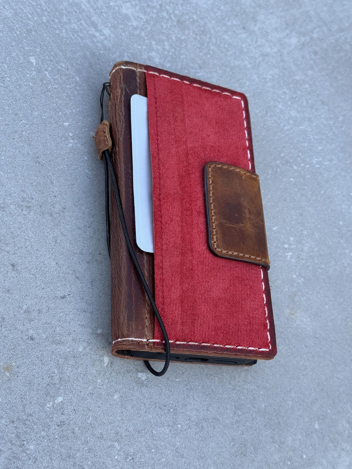 Genuine Leather fo OnePlus Open Case Wallet Handmade Wireless Luxury