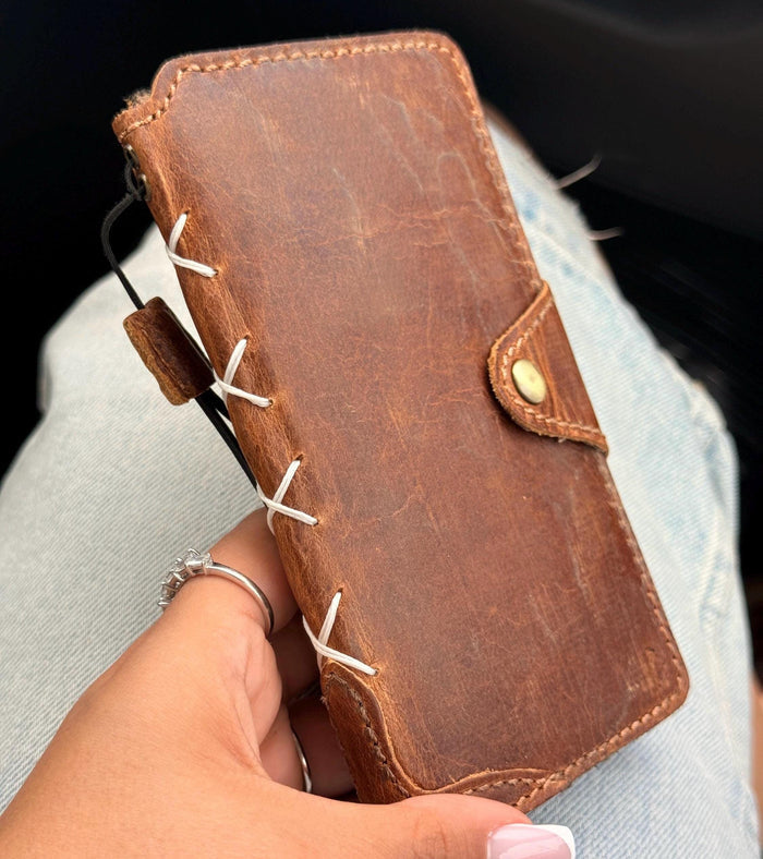 Genuine Leather fo OnePlus Open Case Wallet Handmade Wireless Luxury