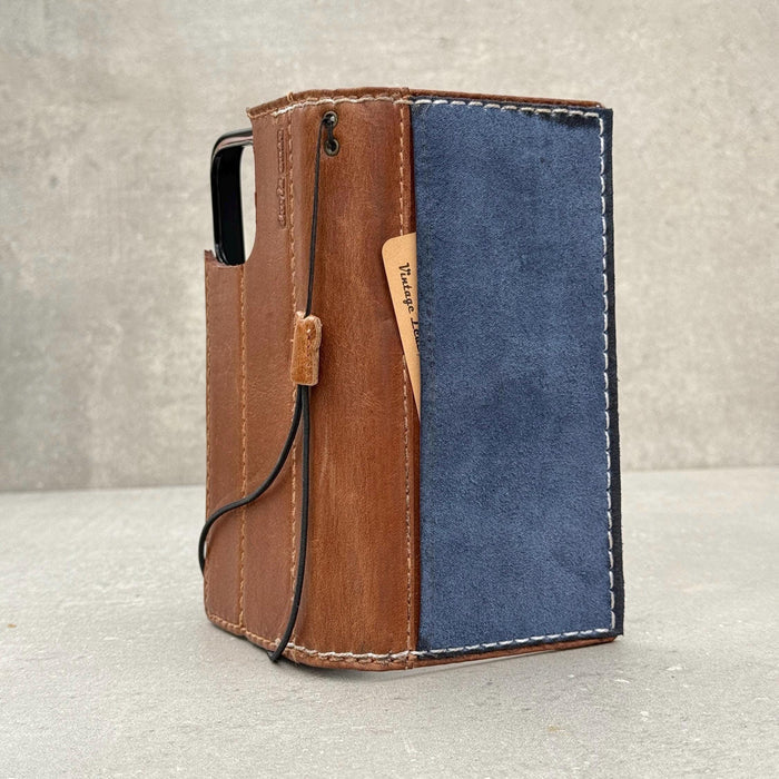 Genuine Leather fo OnePlus Open Case Wallet Handmade Wireless Luxury