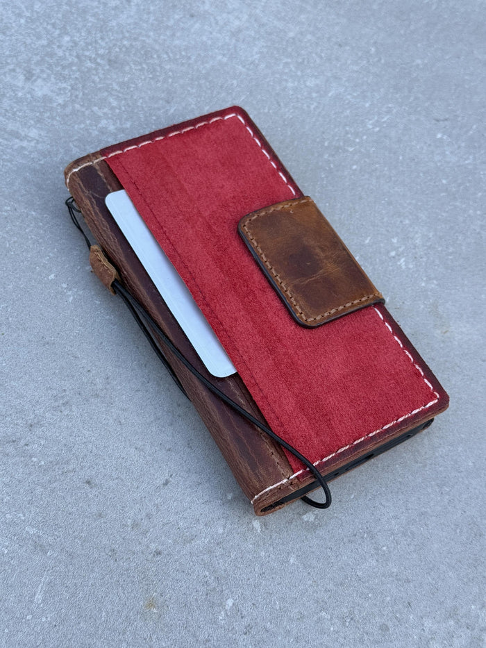 Genuine Leather fo OnePlus Open Case Wallet Handmade Wireless Luxury
