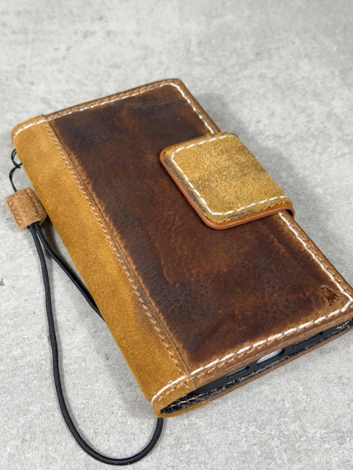 Genuine Leather fo OnePlus Open Case Wallet Handmade Wireless Luxury