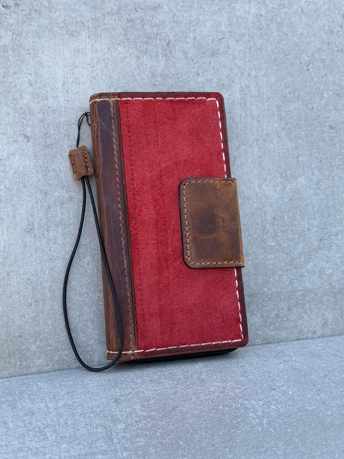 Genuine Leather fo OnePlus Open Case Wallet Handmade Wireless Luxury