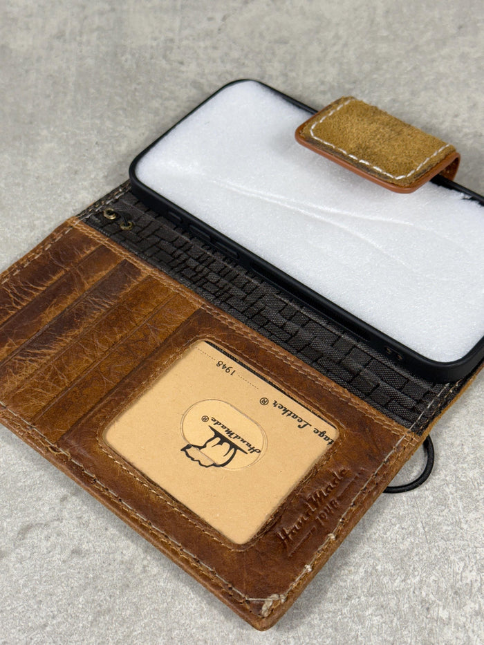 Genuine Leather fo OnePlus Open Case Wallet Handmade Wireless Luxury