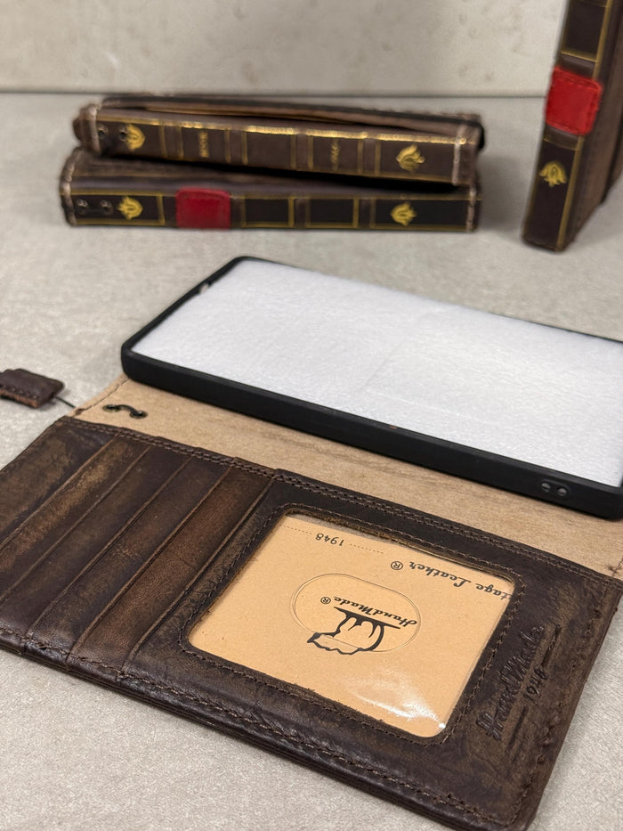 Genuine Leather fo OnePlus Open Case Wallet Handmade Wireless Luxury