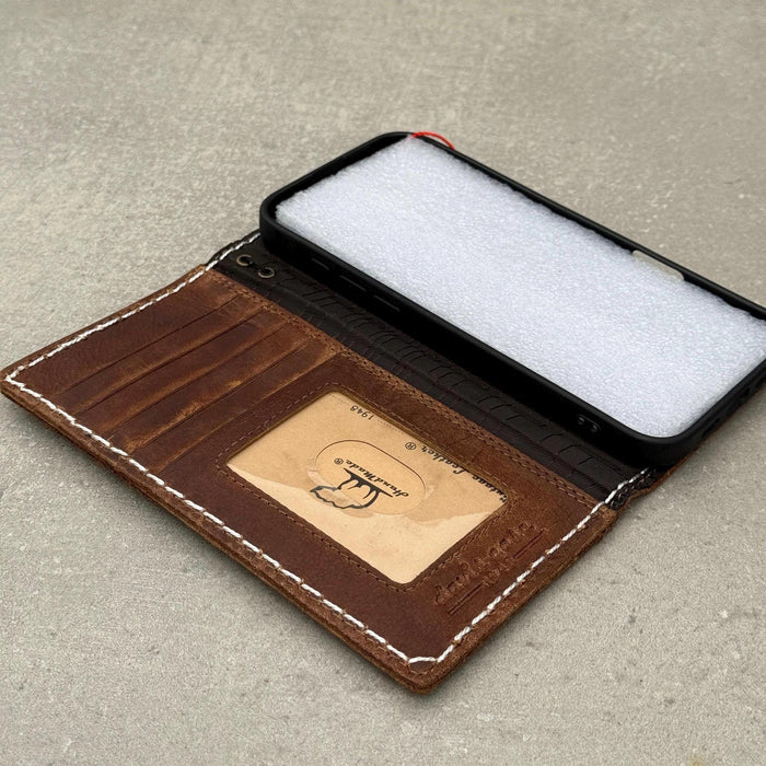 Genuine Leather fo OnePlus Open Case Wallet Handmade Wireless Luxury