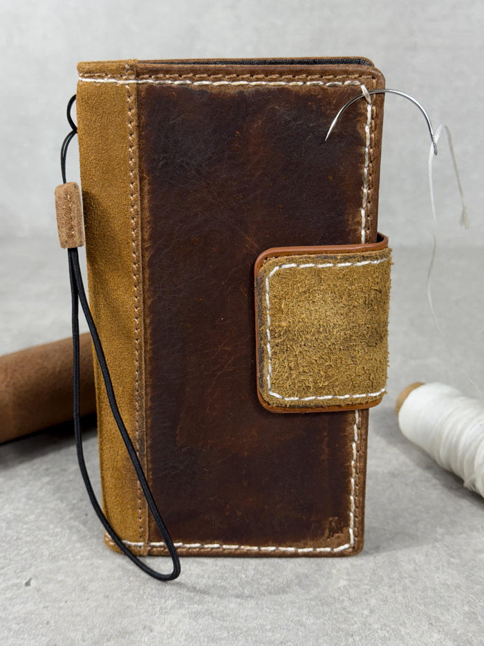 Genuine Leather fo OnePlus Open Case Wallet Handmade Wireless Luxury