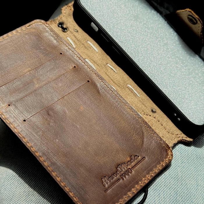 Genuine Leather fo OnePlus Open Case Wallet Handmade Wireless Luxury