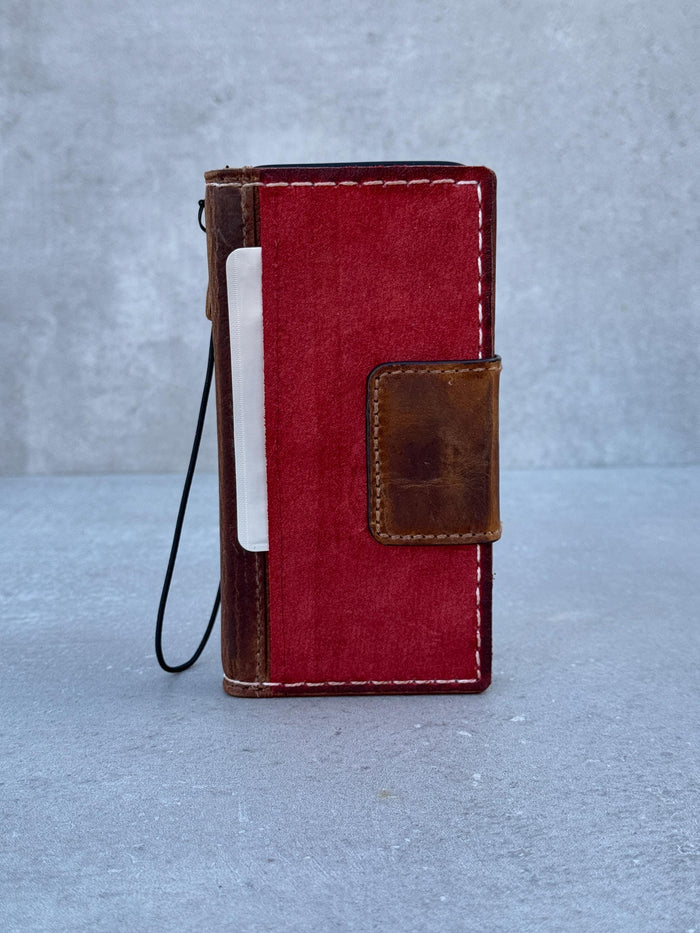 Genuine Leather fo OnePlus Open Case Wallet Handmade Wireless Luxury