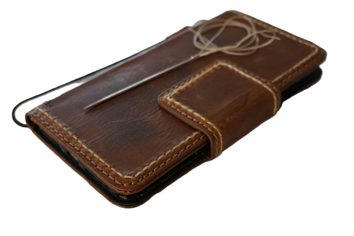Genuine Leather fo OnePlus Open cover Wallet Handmade Wireless Luxury Hand sewing