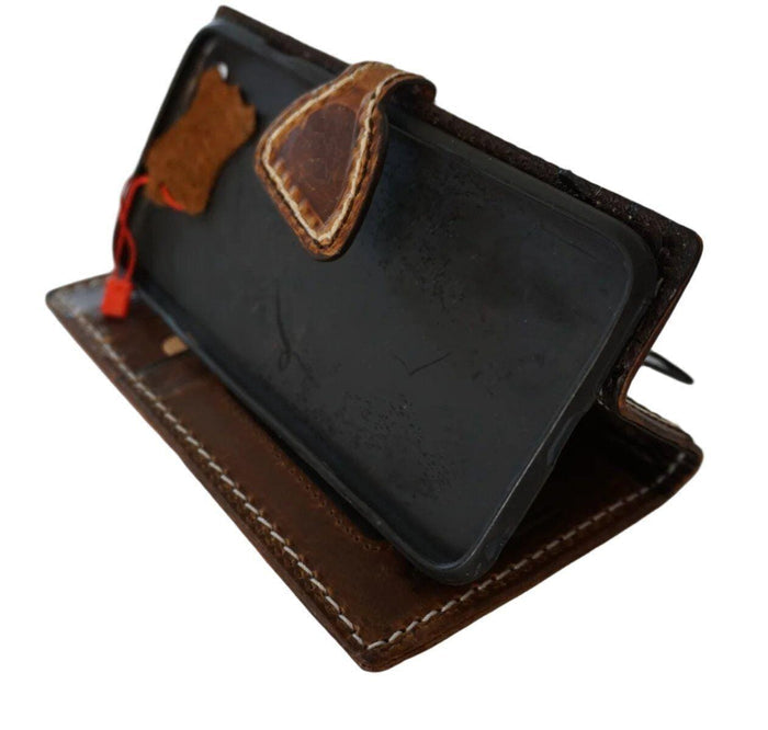 Genuine Leather fo OnePlus Open cover Wallet Handmade Wireless Luxury Hand sewing