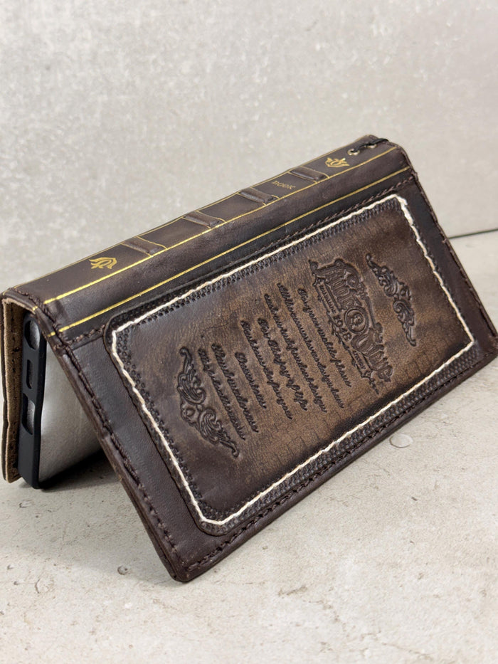 Genuine Leather fo OnePlus Open cover Wallet Handmade Wireless Luxury Hand sewing