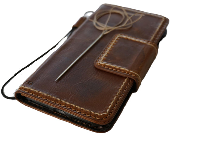 Genuine Leather fo OnePlus Open cover Wallet Handmade Wireless Luxury Hand sewing