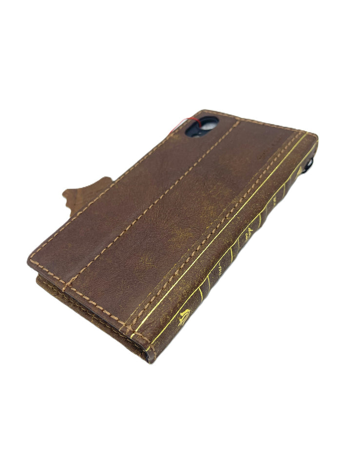 Genuine Leather fo OnePlus Oppo Find N3 Case Wallet Handmade Wireless Luxury oiled Art