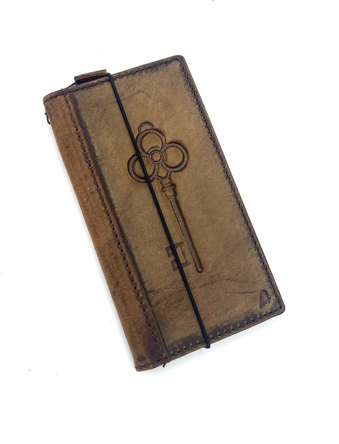 Genuine Leather Galaxy Phone Case: Art Wallet, Key Design