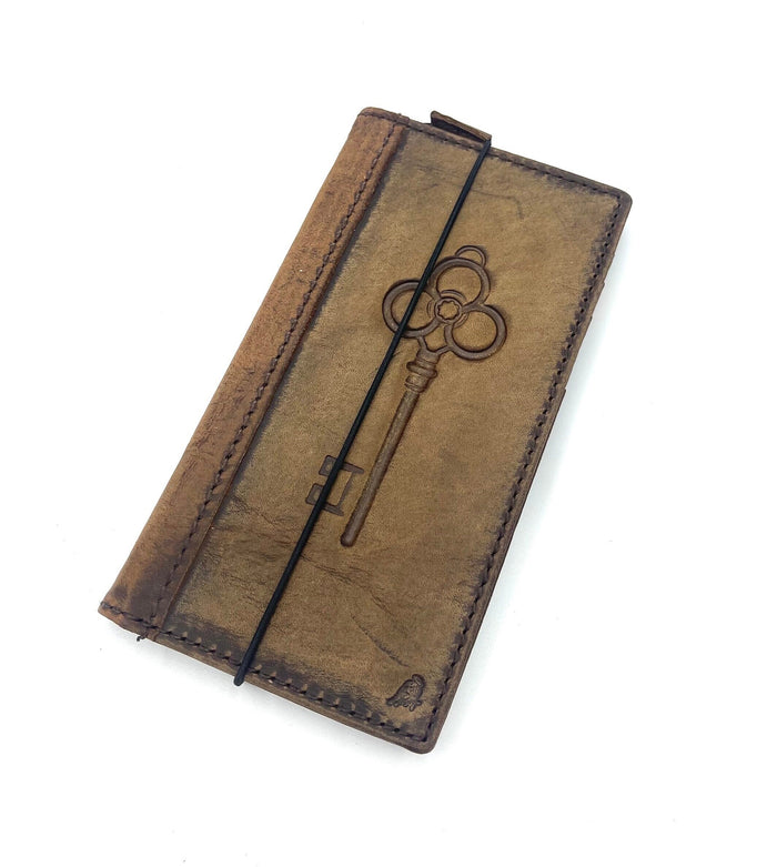 Genuine Leather Galaxy Phone Case: Art Wallet, Key Design