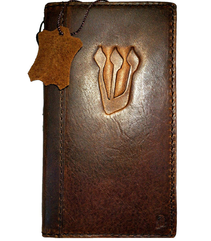 Genuine Leather Galaxy Phone Wallet Case: Jewish Mezuzah Cover