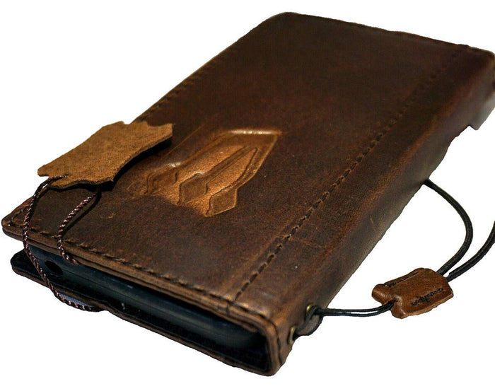 Genuine Leather Galaxy Phone Wallet Case: Jewish Mezuzah Cover