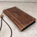Genuine Leather Galaxy Wallet Case: Vintage Book Style, Card Slots S26 S25