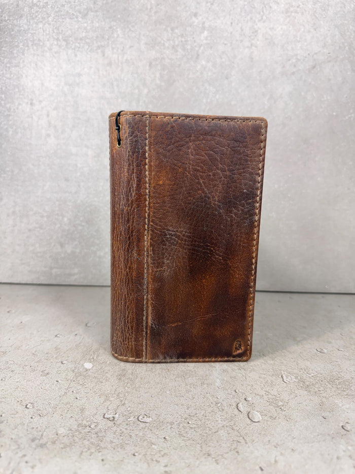 Genuine Leather Galaxy Wallet Case: Vintage Book Style, Card Slots S26 S25