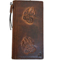 Genuine Leather Google Pixel Wallet Case: Bear Paw Design