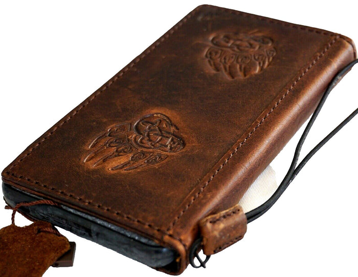 Genuine Leather Google Pixel Wallet Case: Bear Paw Design