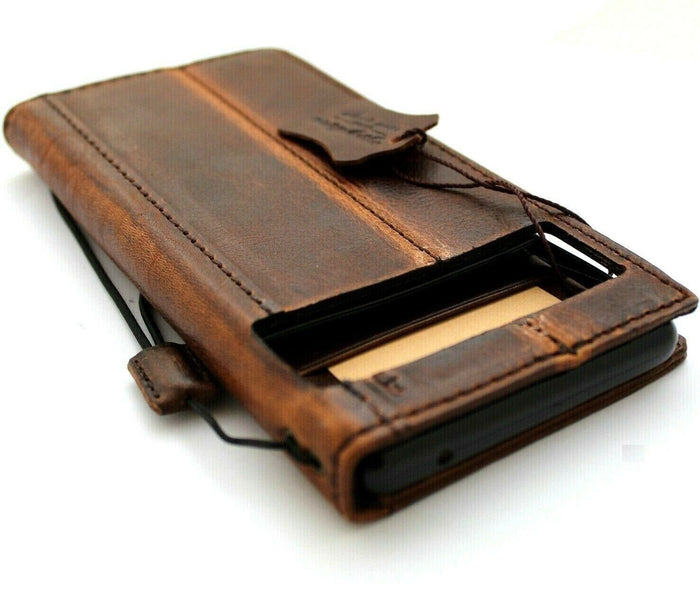 Genuine Leather Google Pixel Wallet Case: Bear Paw Design
