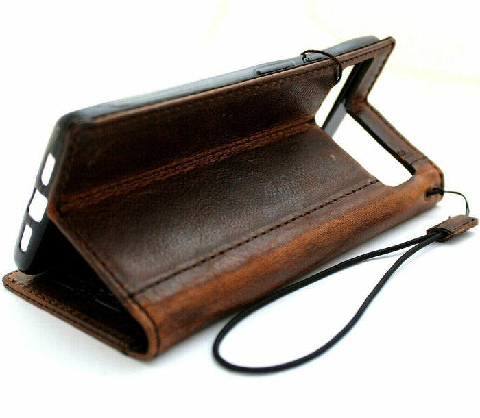 Genuine Leather Google Pixel Wallet Case: Bear Paw Design