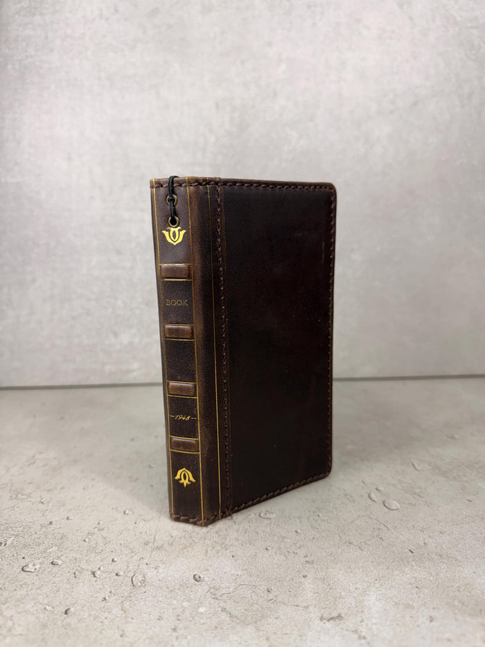Genuine Leather Google Pixel Wallet Case: Vintage Bear Paw Design