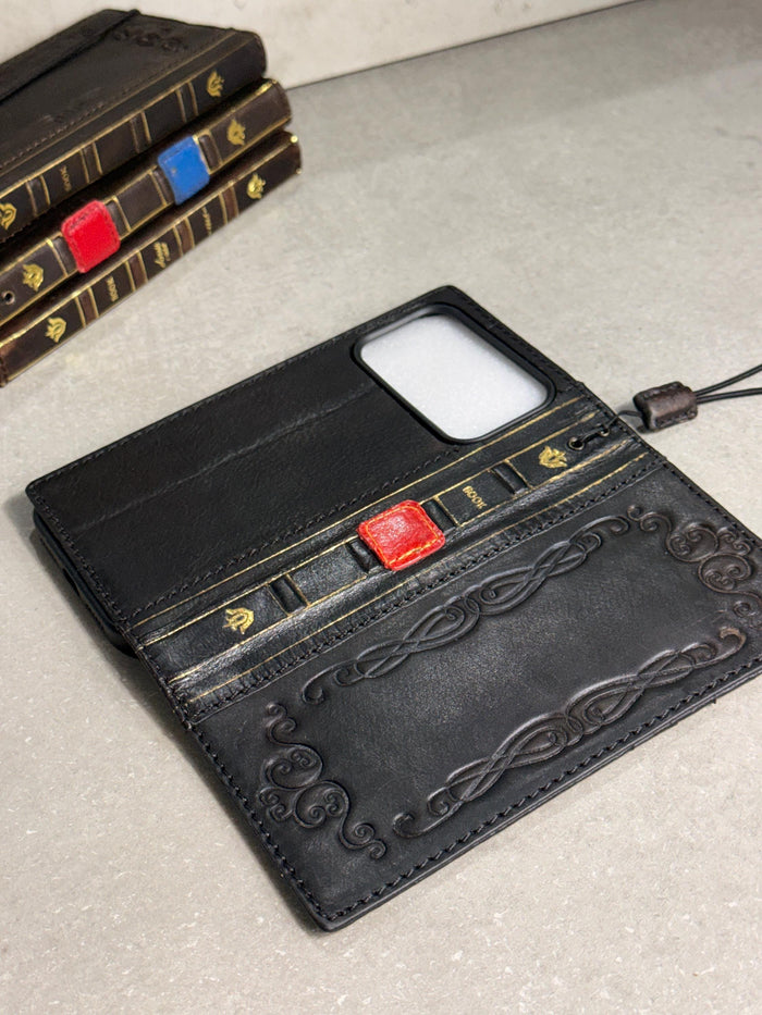 Genuine Leather Google Pixel Wallet Case: Vintage Design