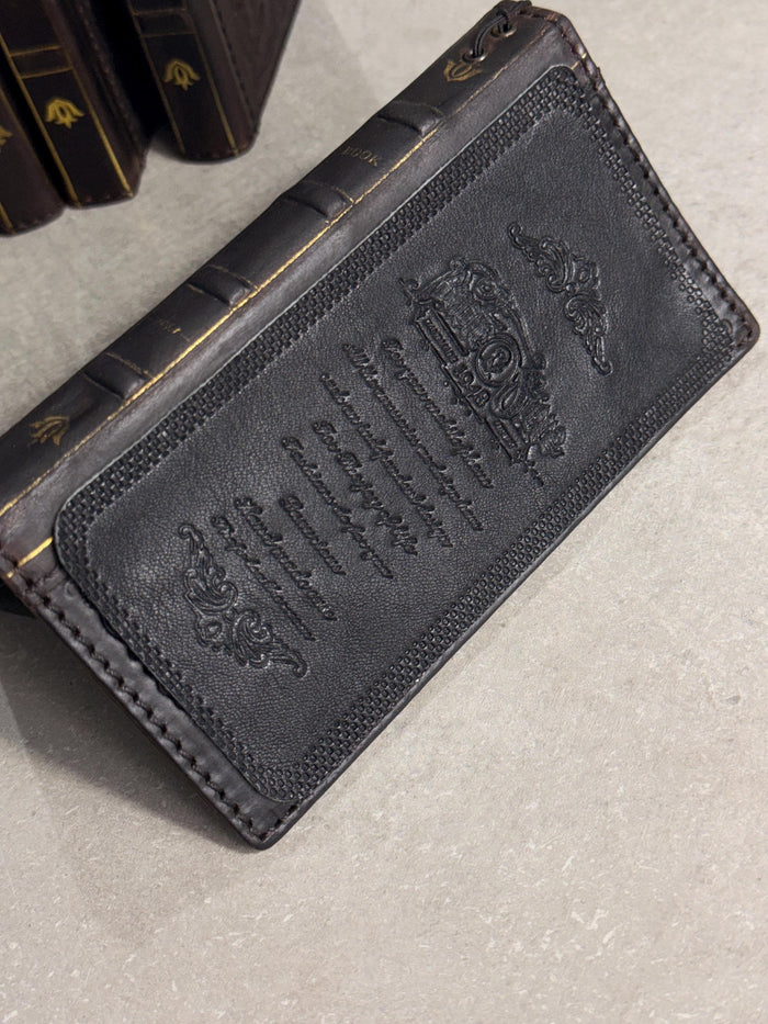 Genuine Leather Google Pixel Wallet Case: Vintage Hamsa Art Design