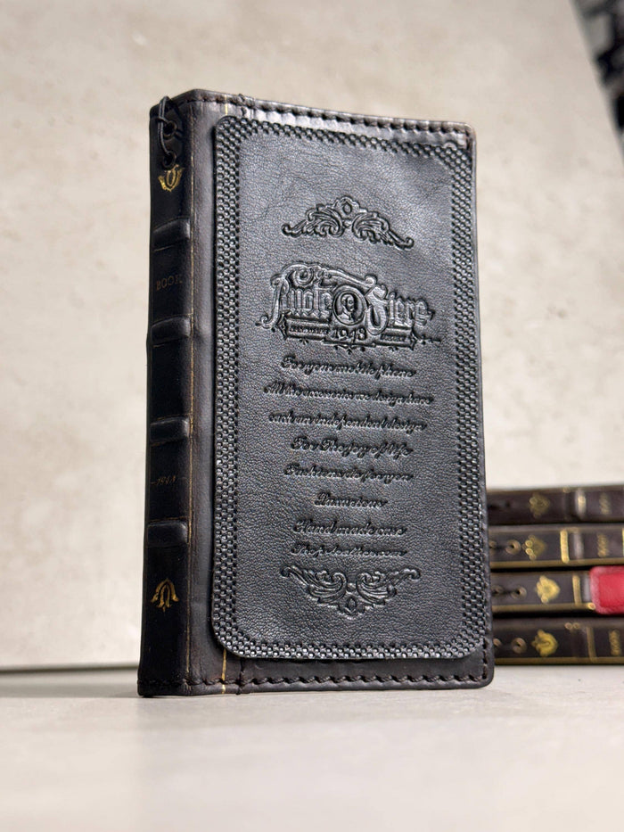 Genuine Leather Google Pixel Wallet Case: Vintage Hamsa Art Design