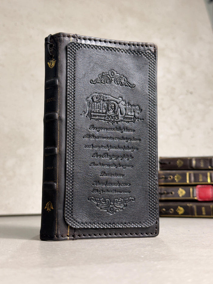 Genuine Leather Google Pixel Wallet Case: Vintage Hamsa Art Design