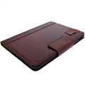 Genuine Leather iPad Pro Case: Slim Brown Magnetic Cover with Card Slots