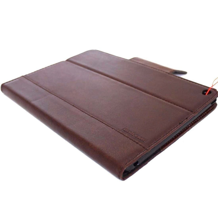 Genuine Leather iPad Pro Case: Slim Brown Magnetic Cover with Card Slots
