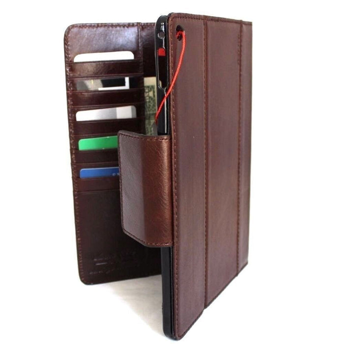 Genuine Leather iPad Pro Case: Slim Brown Magnetic Cover with Card Slots