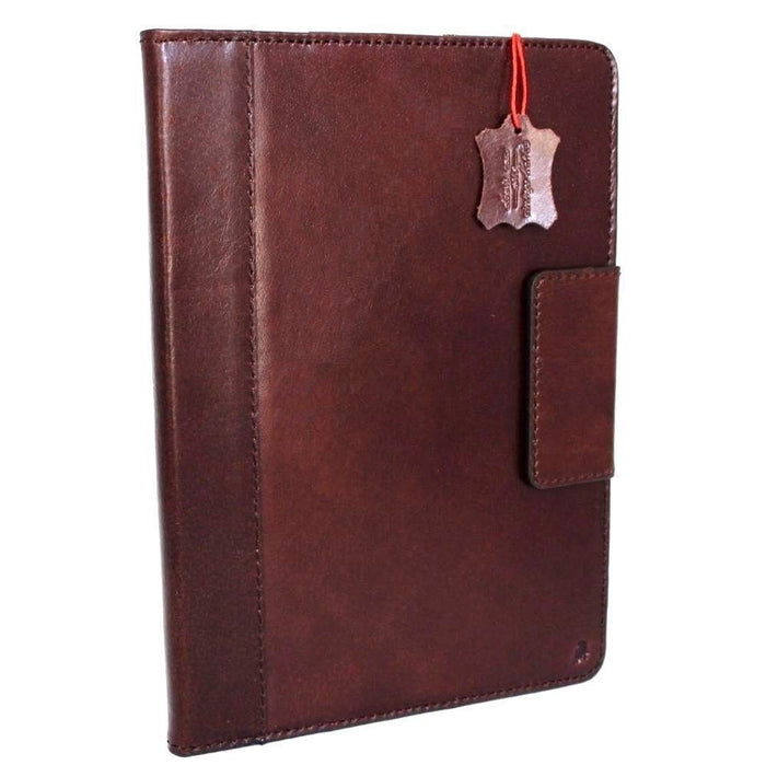 Genuine Leather iPad Pro Case: Slim Brown Magnetic Cover with Card Slots