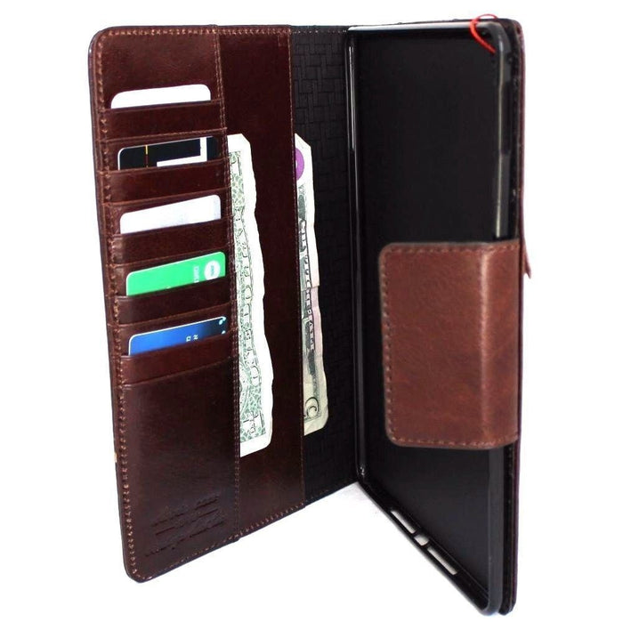 Genuine Leather iPad Pro Case: Slim Brown Magnetic Cover with Card Slots